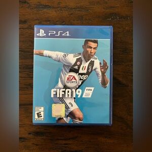 FIFA 19 video game for PlayStation 4 with 
Cristiano Ronaldo on the cover